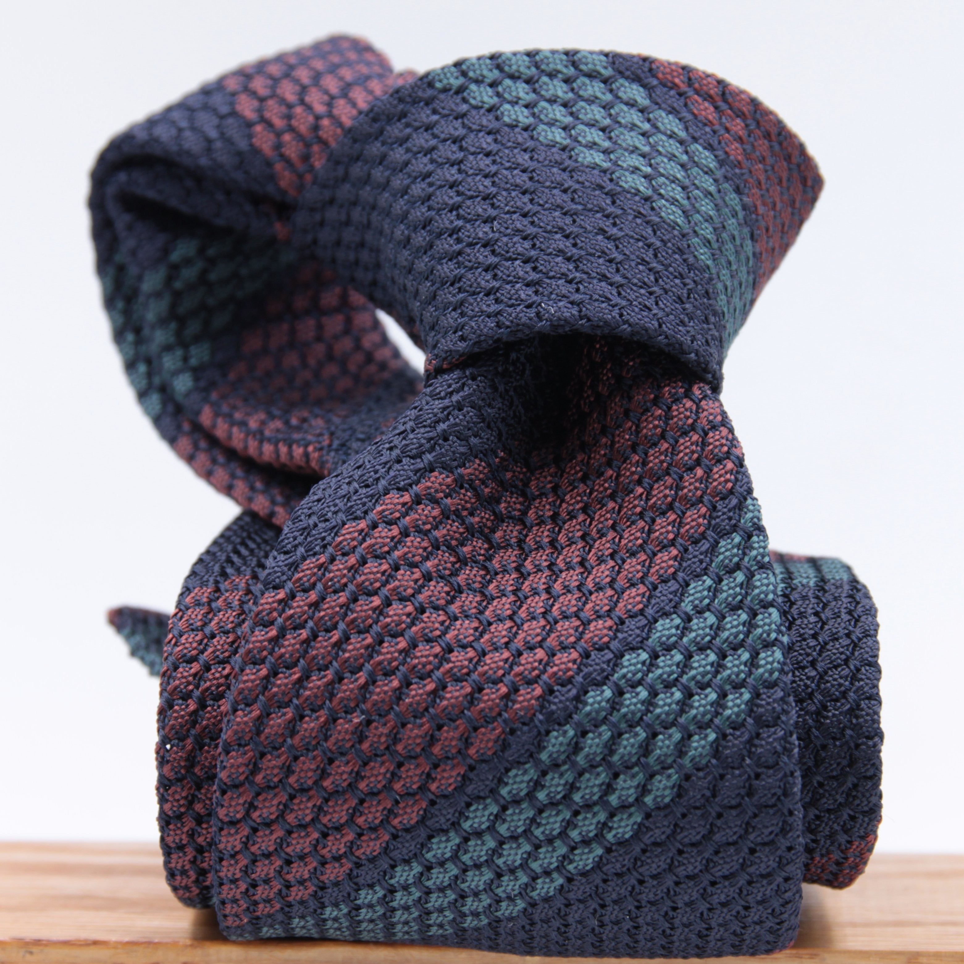 Cruciani & Bella 100% Silk Garza Grossa Woven in Italy Unlined Hand rolled blades Blue, Wine and Light Blue Handmade in Italy 8 cm x 150 cm #6102
