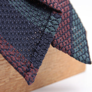 Cruciani & Bella 100% Silk Garza Grossa Woven in Italy Unlined Hand rolled blades Blue, Wine and Light Blue Handmade in Italy 8 cm x 150 cm #6102