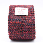 Cruciani & Bella 50% Silk - 50% Wool Red and Blue knitted tie Handmade in Italy 6 cm x 148 cm #6086