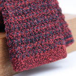 Cruciani & Bella 50% Silk - 50% Wool Red and Blue knitted tie Handmade in Italy 6 cm x 148 cm #6086