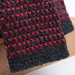 Cruciani & Bella 100% Silk Red and Dark Grey knitted tie Handmade in Italy 6 cm x 147 cm #6092
