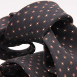 Holliday & Brown for Cruciani & Bella 100% printed Silk Self tipped Black, Brown and White motif tie Handmade in Italy 8 cm x 150 cm 5012