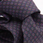 Holliday & Brown for Cruciani & Bella 100% printed Silk Self tipped Blue, Red and Yellow motif tie Handmade in Italy 8 cm x 150 cm #5017