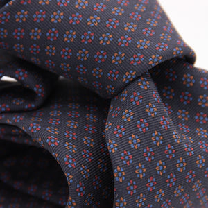 Holliday & Brown for Cruciani & Bella 100% printed Silk Self tipped Blue, Red and Yellow motif tie Handmade in Italy 8 cm x 150 cm #5017