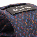 Holliday & Brown for Cruciani & Bella 100% printed Silk Self tipped Blue, Red and Yellow motif tie Handmade in Italy 8 cm x 150 cm #5017