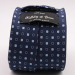 Holliday & Brown for Cruciani & Bella 100% printed Silk Self tipped Blue and Light Blue motif tie Handmade in Italy 8 cm x 150 cm #6315