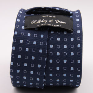 Holliday & Brown for Cruciani & Bella 100% printed Silk Self tipped Blue and Light Blue motif tie Handmade in Italy 8 cm x 150 cm #6315