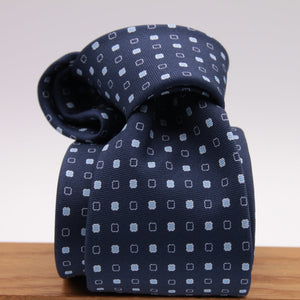 Holliday & Brown for Cruciani & Bella 100% printed Silk Self tipped Blue and Light Blue motif tie Handmade in Italy 8 cm x 150 cm #6315