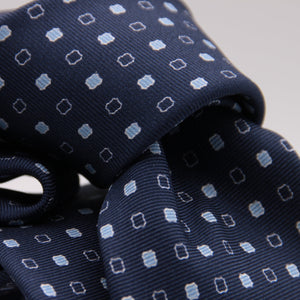 Holliday & Brown for Cruciani & Bella 100% printed Silk Self tipped Blue and Light Blue motif tie Handmade in Italy 8 cm x 150 cm #6315