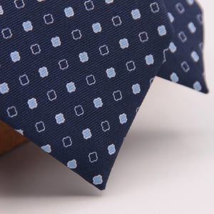 Holliday & Brown for Cruciani & Bella 100% printed Silk Self tipped Blue and Light Blue motif tie Handmade in Italy 8 cm x 150 cm #6315