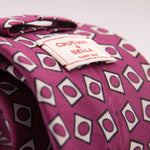 Cruciani & Bella 60% Linen, 40% Silk  Italian fabric Unlined tie Purple and White Handmade in Italy 8 cm x 150 cm #6720