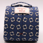 Cruciani & Bella 60% Linen, 40% Silk  Italian fabric Unlined tie Blue and White Handmade in Italy 8 cm x 150 cm #6721