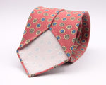 Cruciani & Bella 100% Printed Madder Silk  Italian fabric Unlined tie Red, Green, Blue and Beige Handmade in Italy 8 cm x 150 cm #5939