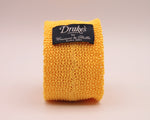 Drake's for Cruciani & Bella 100% Knitted Cotton Yellow knitted tie Handmade in Germany 6 cm x 145 cm