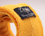 Drake's for Cruciani & Bella 100% Knitted Cotton Yellow knitted tie Handmade in Germany 6 cm x 145 cm