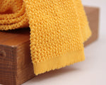 Drake's for Cruciani & Bella 100% Knitted Cotton Yellow knitted tie Handmade in Germany 6 cm x 145 cm