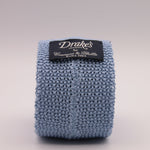 Drake's for Cruciani & Bella 100% Knitted Cotton Light Blue knitted tie Handmade in Germany 6 cm x 145 cm