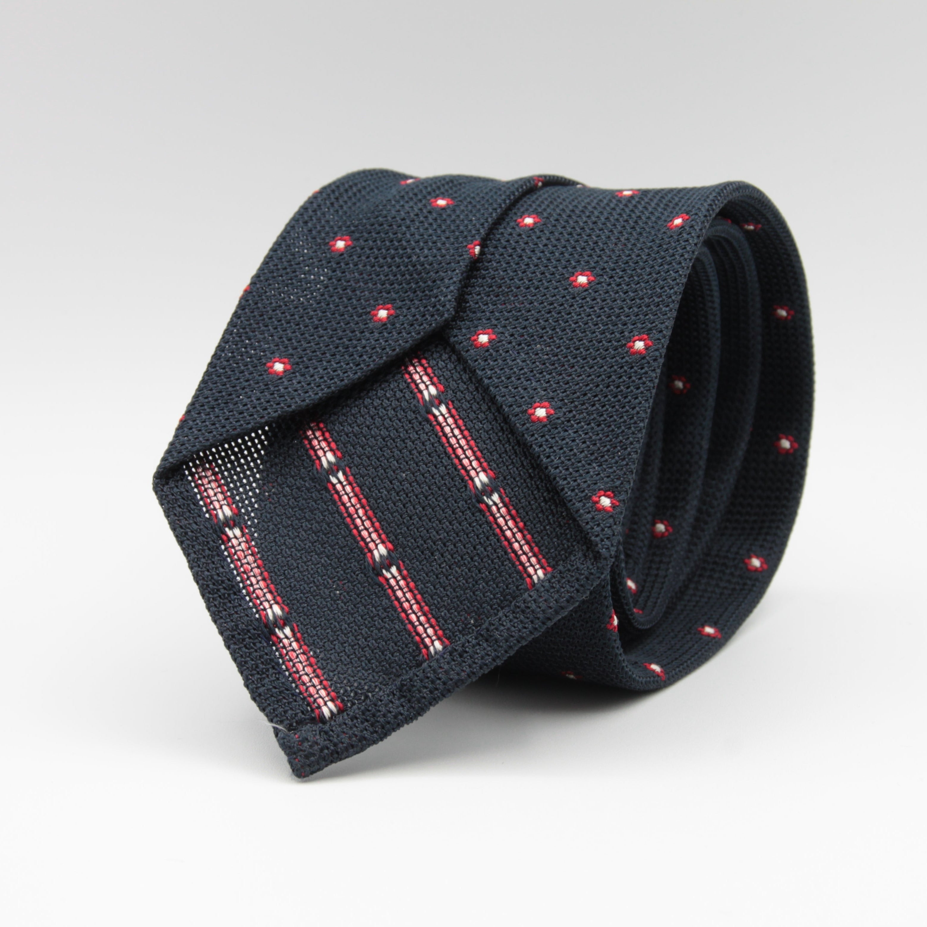 Cruciani & Bella 100% Silk Garza Sottile Woven in Italy Unlined Hand rolled blades Blue, Red and White Handmade in Italy 8 cm x 150 cm #6182