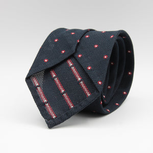 Cruciani & Bella 100% Silk Garza Sottile Woven in Italy Unlined Hand rolled blades Blue, Red and White Handmade in Italy 8 cm x 150 cm #6182