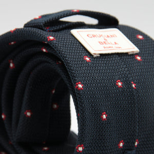 Cruciani & Bella 100% Silk Garza Sottile Woven in Italy Unlined Hand rolled blades Blue, Red and White Handmade in Italy 8 cm x 150 cm #6182