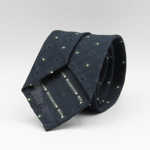 Cruciani & Bella 100% Silk Garza Sottile Woven in Italy Unlined Hand rolled blades Blue, Dark Green and White Handmade in Italy 8 cm x 150 cm #6185