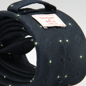 Cruciani & Bella 100% Silk Garza Sottile Woven in Italy Unlined Hand rolled blades Blue, Dark Green and White Handmade in Italy 8 cm x 150 cm #6185