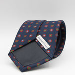 Drake's for Cruciani & Bella 36 oz Tipped 100% Printed Madder Silk Blue, Red and Green Motif Tie Handmade in London. England 9 cm x 150 cm #5183