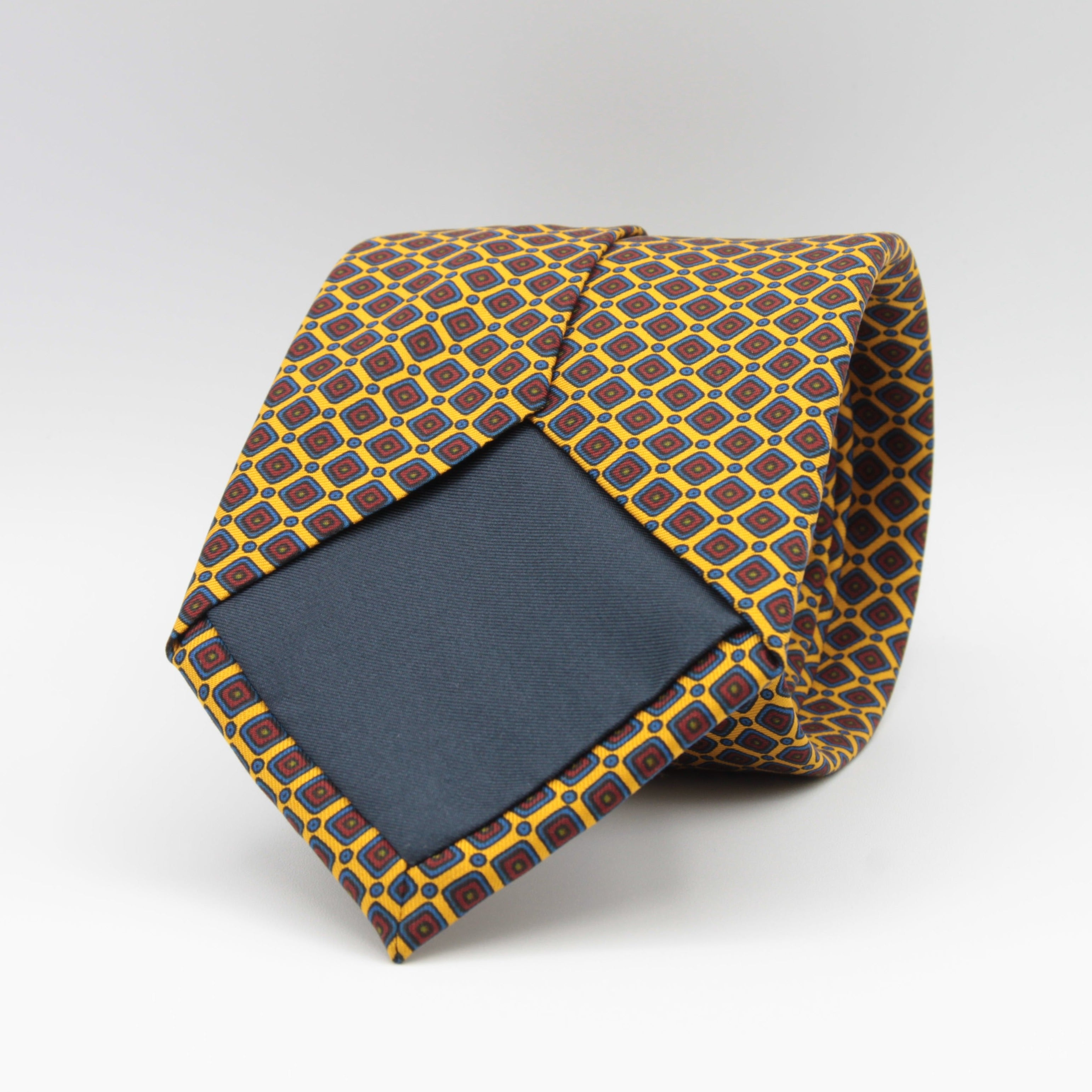 Holliday & Brown for Cruciani & Bella 100% Printed Silk Tipped Yellow, Red, Blue and Green  tie Handmade in Italy 9.5 cm x 150 cm #6593