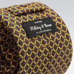 Holliday & Brown for Cruciani & Bella 100% Printed Silk Tipped Yellow, Red, Blue and Green  tie Handmade in Italy 9.5 cm x 150 cm #6593