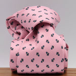 Holliday & Brown for Cruciani & Bella 100% Printed Silk Self-Tipped Pink, Light Blue and White  tie Handmade in Italy 9 cm x 148 cm #6599