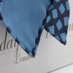 Holliday & Brown for Cruciani & Bella 100% printed Silk Unlined Seven Fold Blue and Light Blue motif tie Handmade in Italy 8 cm x 150 cm #6954