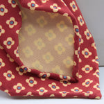 Holliday & Brown for Cruciani & Bella 100% printed Silk Unlined Seven Fold Red and Yellow motif tie Handmade in Italy 8 cm x 150 cm #6957