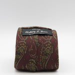Holliday & Brown for Cruciani & Bella 100% printed Silk Unlined Seven Fold Wine and Green Paisley motif tie Handmade in Italy 8 cm x 150 cm #6951