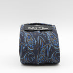 Holliday & Brown for Cruciani & Bella 100% printed Silk Unlined Seven Fold Blue, Light Blue and Brown Paisley motif tie Handmade in Italy 8 cm x 150 cm #6953