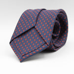 Holliday & Brown for Cruciani & Bella 100% printed Silk Self tipped Blue, Red and White motif tie Handmade in Italy 8 cm x 150 cm #6965