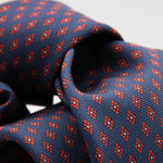Holliday & Brown for Cruciani & Bella 100% printed Silk Self tipped Blue, Red and White motif tie Handmade in Italy 8 cm x 150 cm #6965
