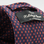 Holliday & Brown for Cruciani & Bella 100% printed Madder Silk Self tipped Blue, Red and Yellow motif tie Handmade in Italy 8 cm x 150 cm #6995