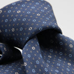 Holliday & Brown for Cruciani & Bella 100% printed Silk Self tipped Blue, Light Blue and White motif tie Handmade in Italy 8 cm x 150 cm #6980