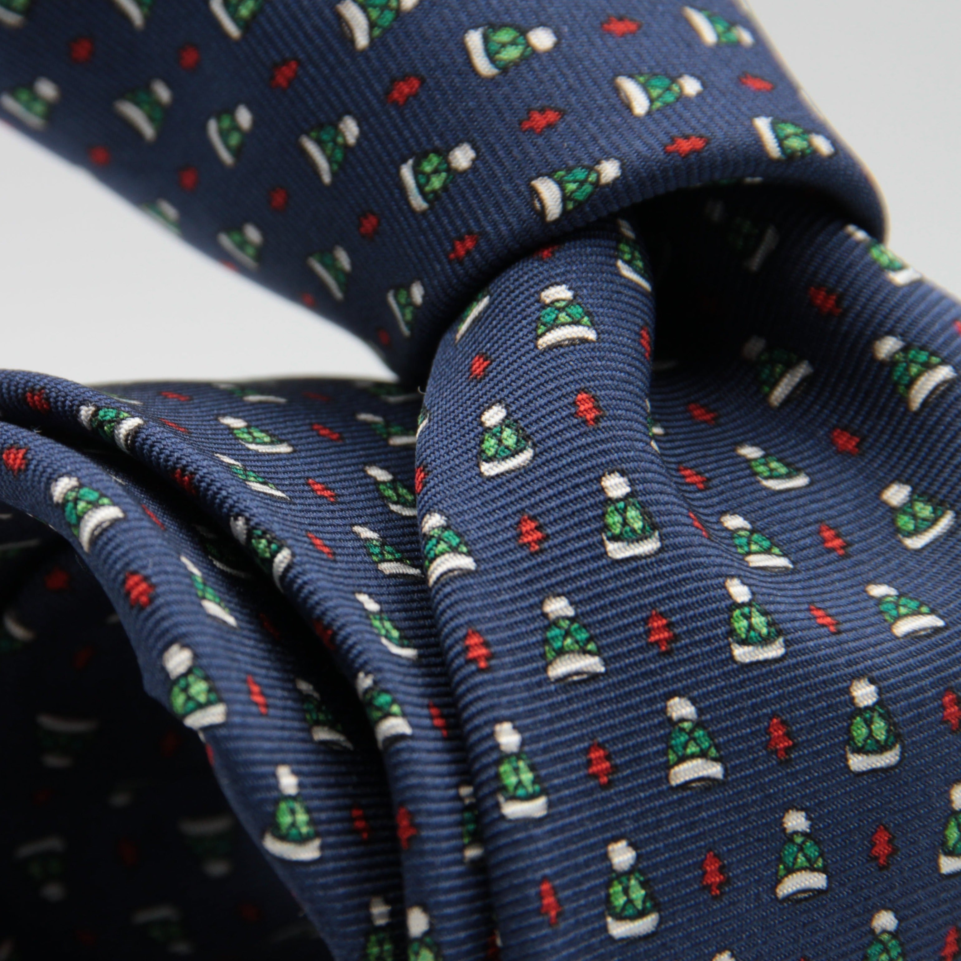 Holliday & Brown for Cruciani & Bella 100% printed Silk Self tipped Blue with green caps tie Handmade in Italy 8 cm x 150 cm #1529