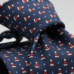 Holliday & Brown for Cruciani & Bella 100% printed Silk Self tipped Blue with Red caps tie Handmade in Italy 8 cm x 150 cm #1531