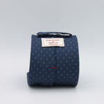 Cruciani & Bella 100% Silk Printed Self-Tipped Blue, Light Blue and Brown Motif Tie Handmade in Italy 8 cm x 150 cm #7172