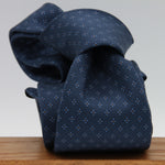 Cruciani & Bella 100% Silk Printed Self-Tipped Blue, Light Blue and Brown Motif Tie Handmade in Italy 8 cm x 150 cm #7172