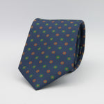 Cruciani & Bella 100% Silk Printed Self-Tipped Blue,Green and Brown Motif Tie Handmade in Italy 8 cm x 150 cm #7168