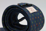 Cruciani & Bella 100% Silk Printed Self-Tipped Blue,Green and Brown Motif Tie Handmade in Italy 8 cm x 150 cm #7168