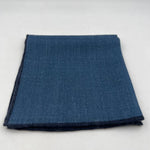 Drake's 100% Wool  Hand-rolled Blue Denim Blue Plain -  Pocket Square Handmade in Italy 35 cm X 35 cm #1172