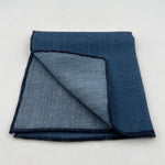 Drake's 100% Wool  Hand-rolled Blue Denim Blue Plain -  Pocket Square Handmade in Italy 35 cm X 35 cm #1172