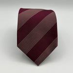 Drake's  100% Silk Tipped Wine, White  Stries Tie Handmade in England 8 cm x 148 cm #5332