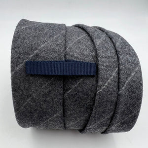 Cruciani & Bella 100% Wool   Tpped Plain Tie Dark Grey Handmade in Italy 9 cm x 149 cm New Old Stock #7135