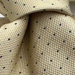 Cruciani & Bella 100% Silk Self Tipped Light Yellow Tie Blue Dots Handmade in Italy 9,5 cm x 149 cm New Old Stock #7226