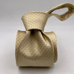 Cruciani & Bella 100% Silk Self Tipped Light Yellow Tie Blue Dots Handmade in Italy 9,5 cm x 149 cm New Old Stock #7226